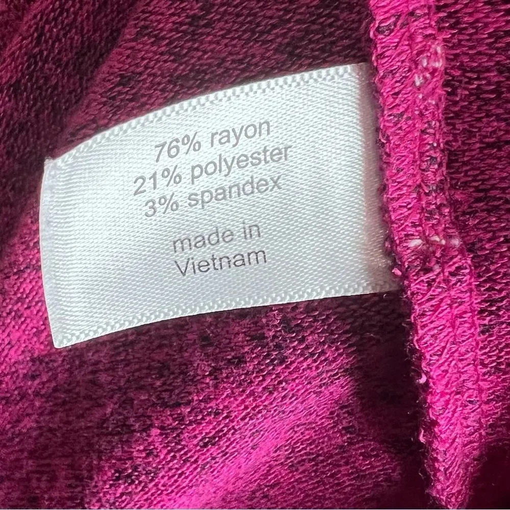Lane Bryant hot pink relaxed long blouson sleeve hoodie crop sweater size 14/16